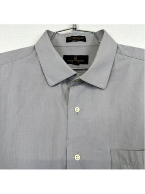 Valerio Garati Fitted Dress Shirt Gray Cotton‎ Blend Men's XL 17-17.5